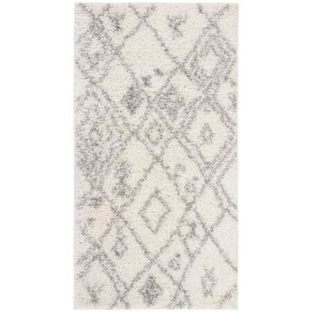 Safavieh 5 ft. 3 in. x 7 ft. 6 in. Parma Shag Machine-Made Rectangle Rug Cream & Gray PMA583A-5